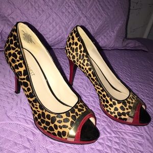 Cheetah print with red and gold lining heels